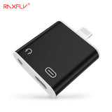 RAXFLY 2 in 1 Earphone AUX Female Data Charger Adapter