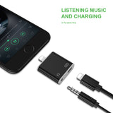 RAXFLY 2 in 1 Earphone AUX Female Data Charger Adapter